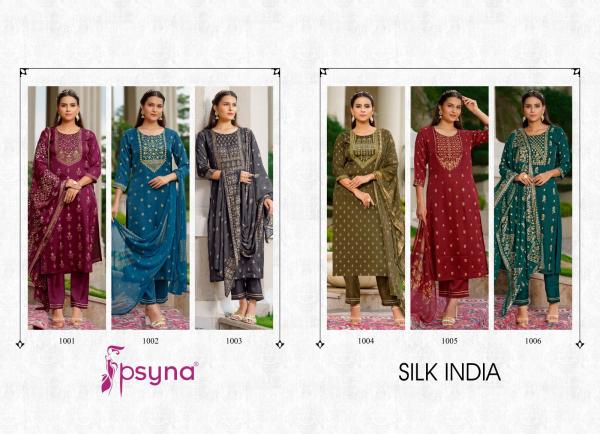 Psyna Silk India Fancy sILK Kurti With Bottom Dupatta Collection